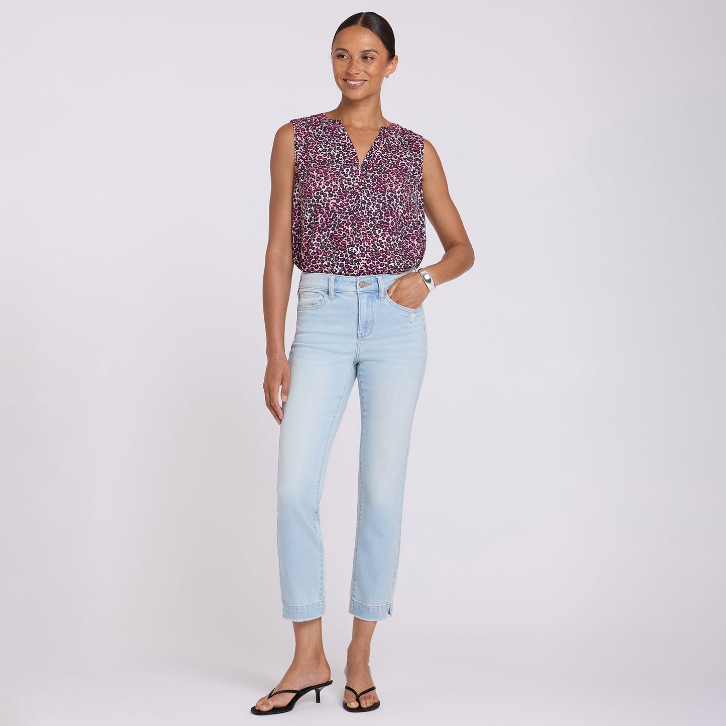 Sheri Slim Straight Ankle Jeans - Sky Valley