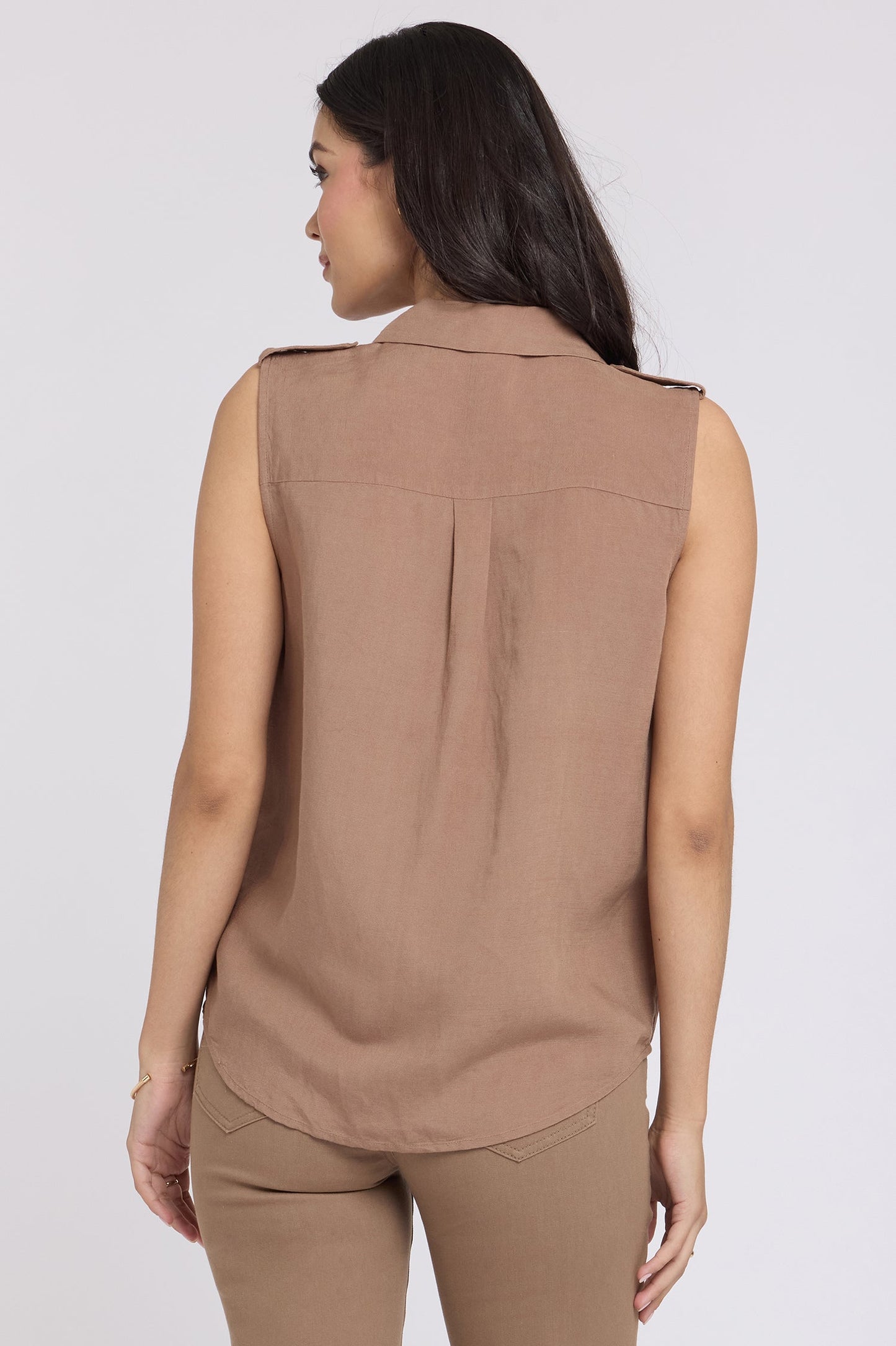 Gabrielle Sleeveless Blouse - Toasted Coconut