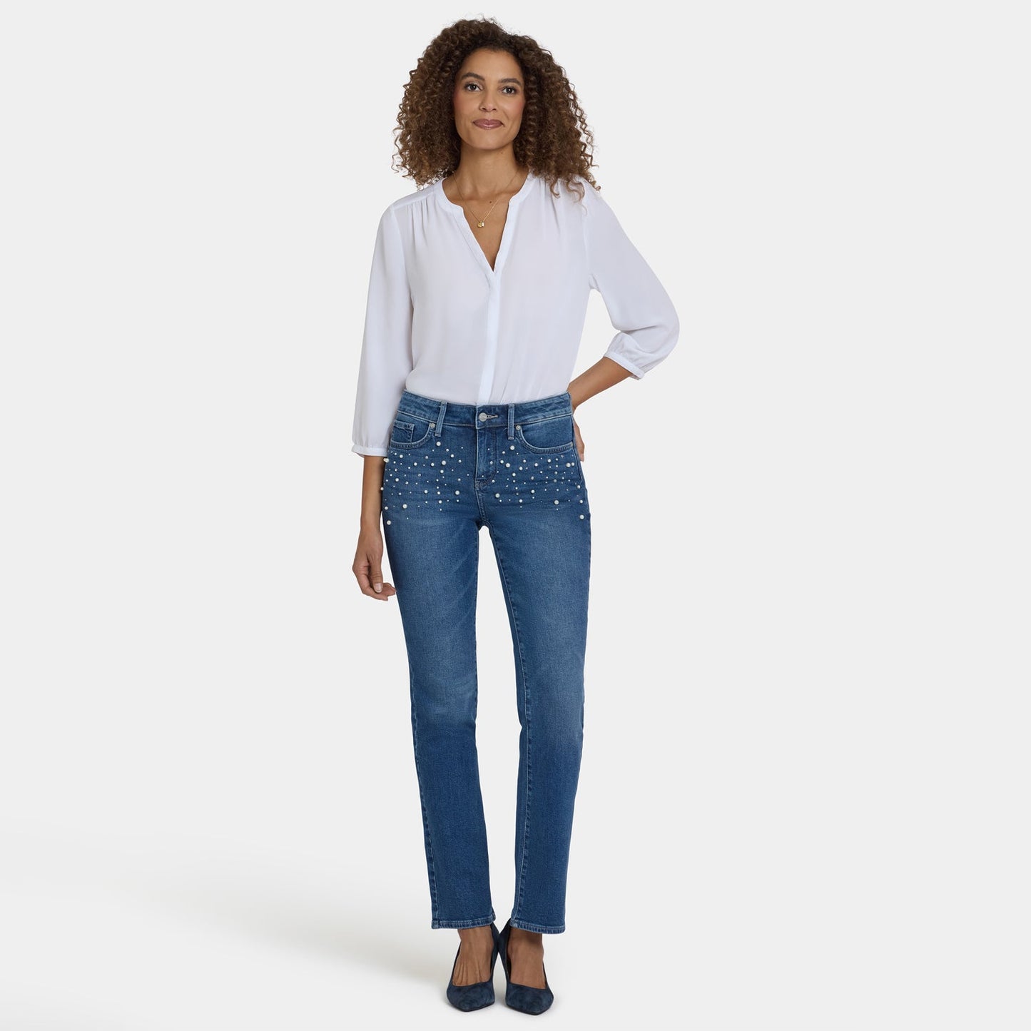 Marilyn Straight Jeans In Petite - Lake Notre-Dame