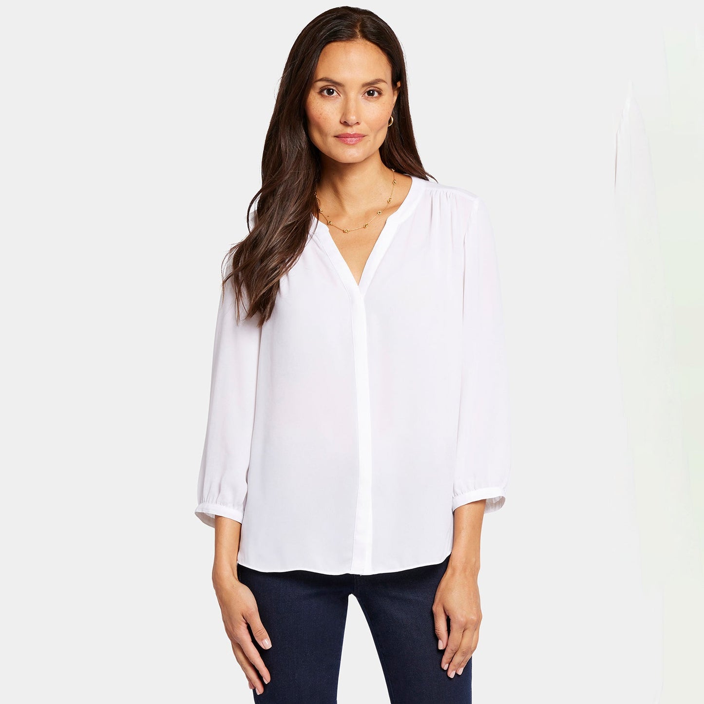 Pintuck Blouse In Petite - Optic White