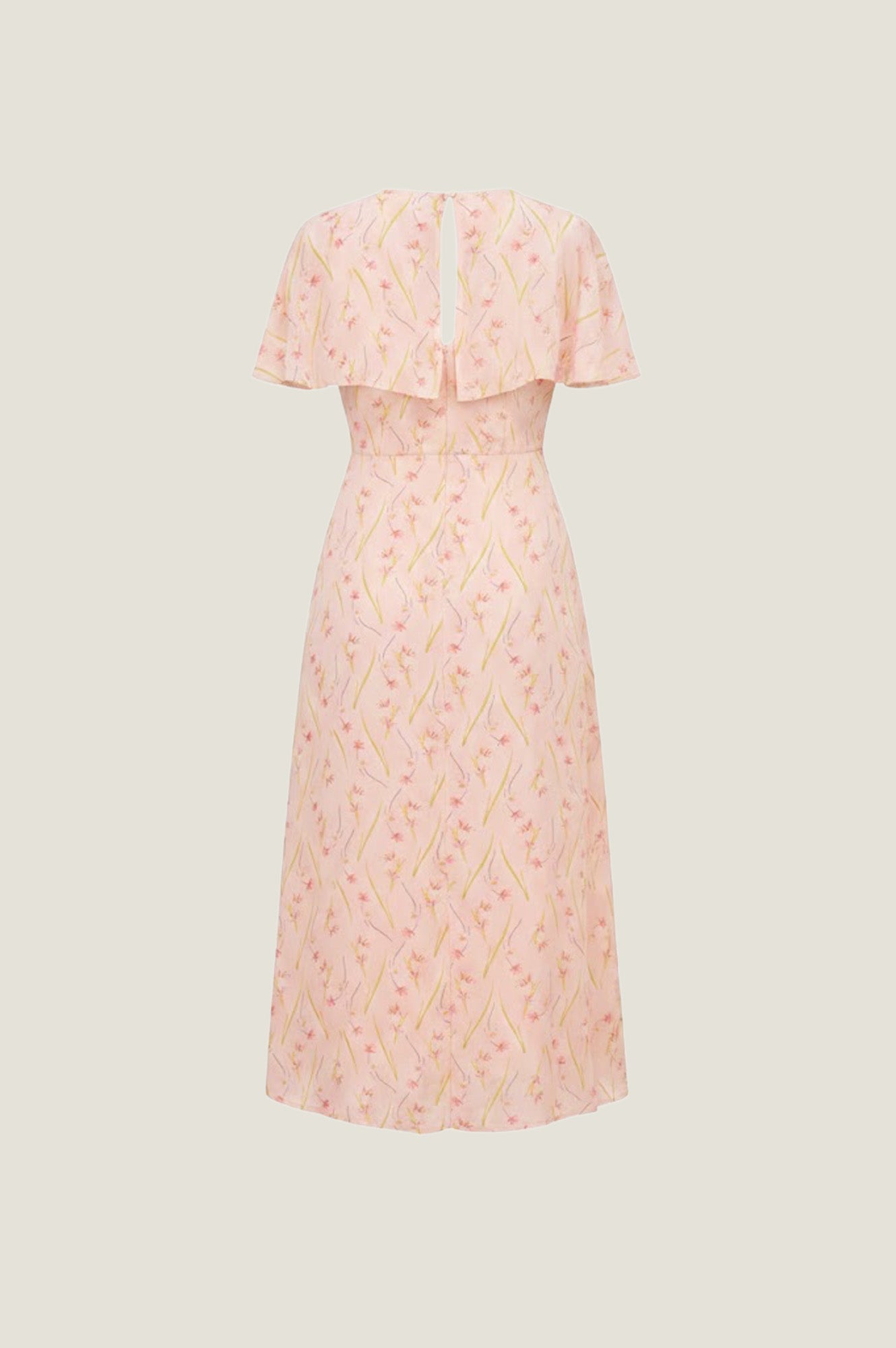RHS Printed Cape Sleeved Dress | Blush