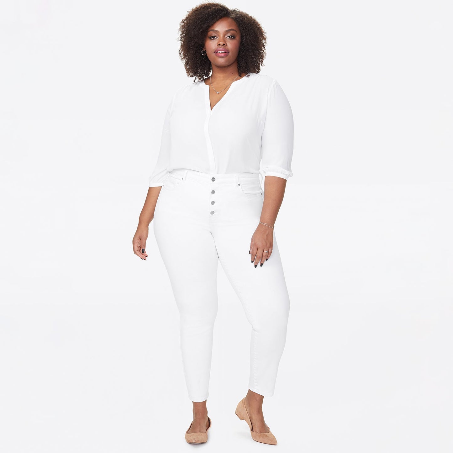 Ami Skinny Ankle Jeans In Plus Size - Optic White