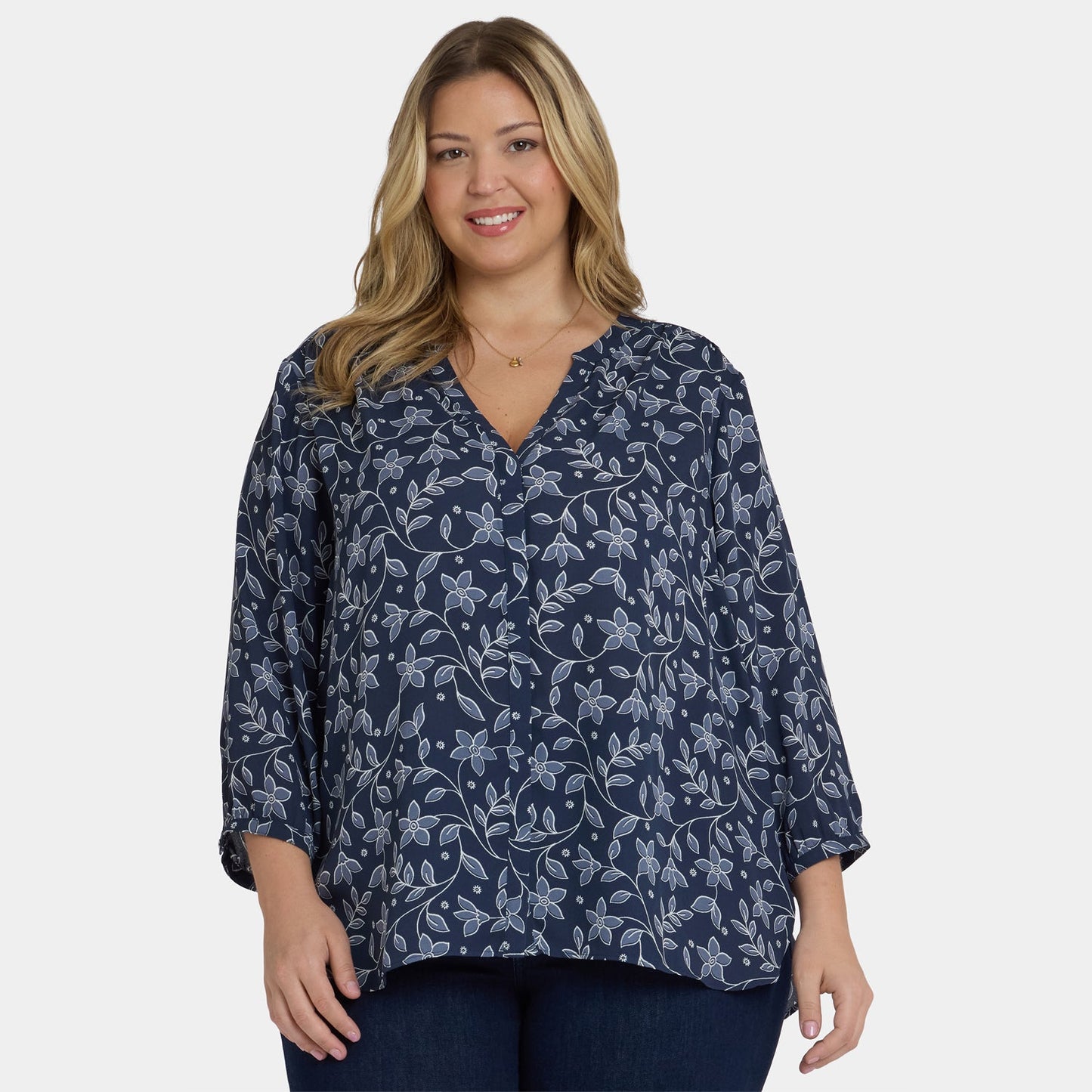 Pintuck Blouse In Plus Size - Lisette