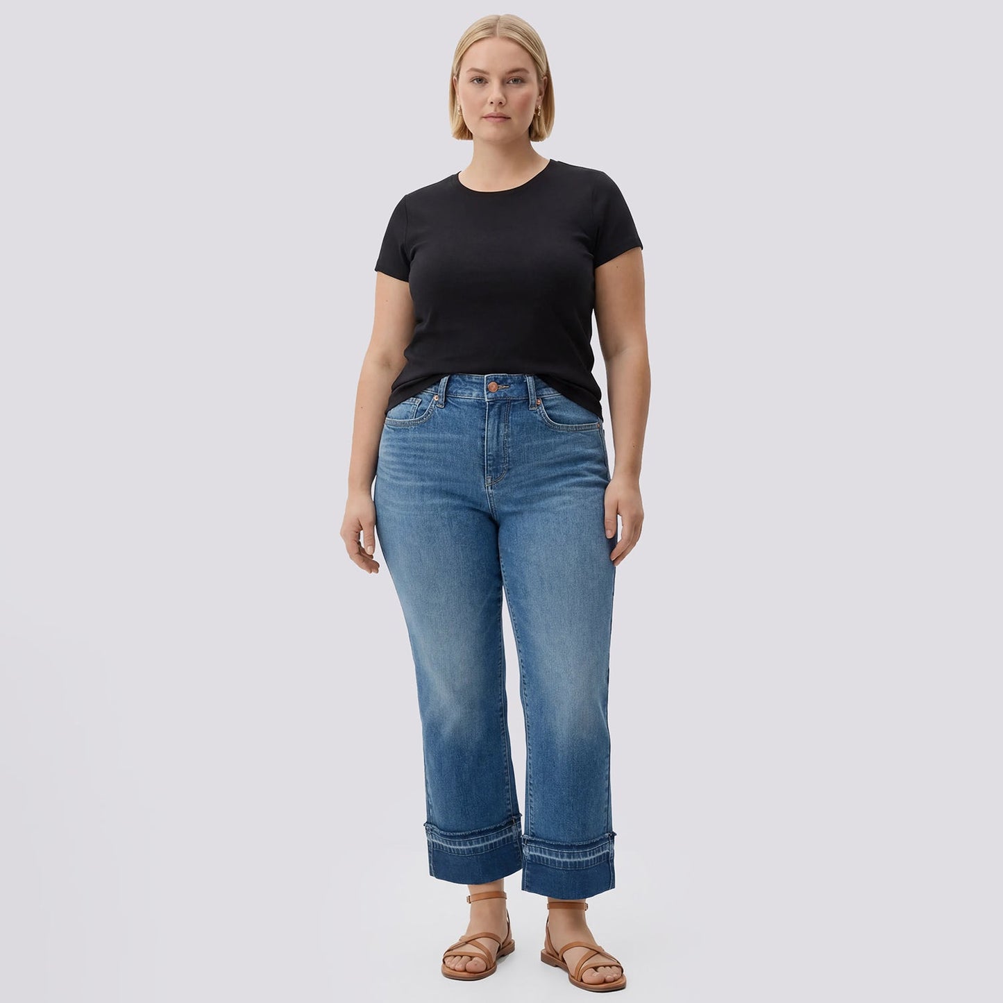 Bailey Relaxed Straight Ankle Jeans In Plus Size - Sun Soak