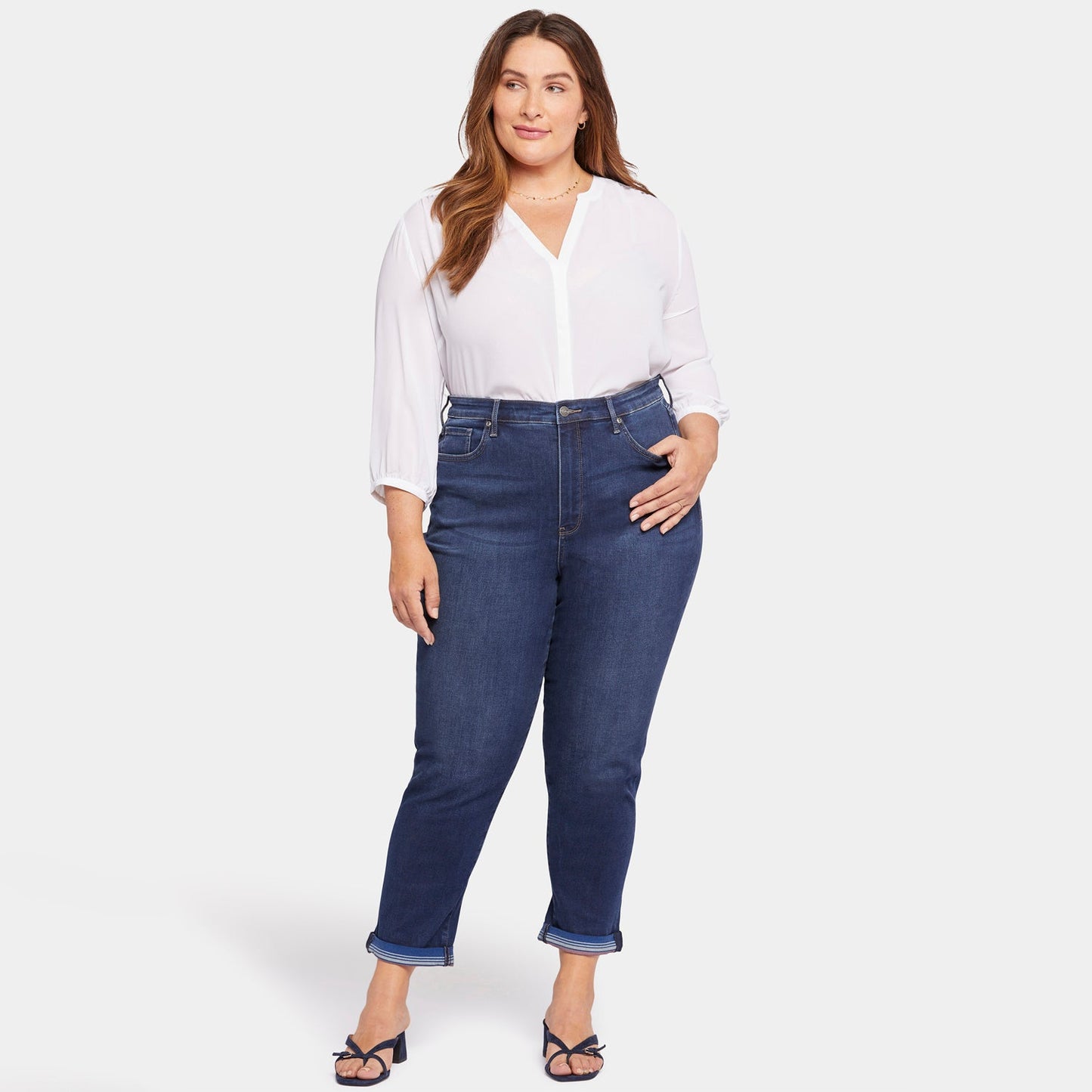 Margot Girlfriend Jeans In Plus Size - Blue Moon