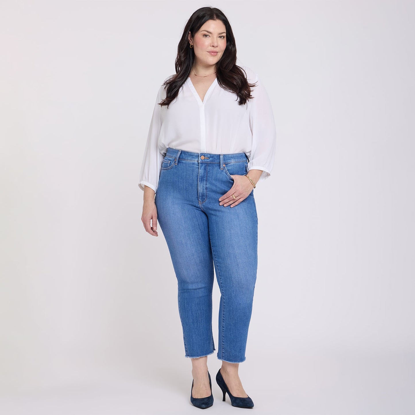 Billie Mini Bootcut Ankle Jeans In Plus Size - Blue Paradise