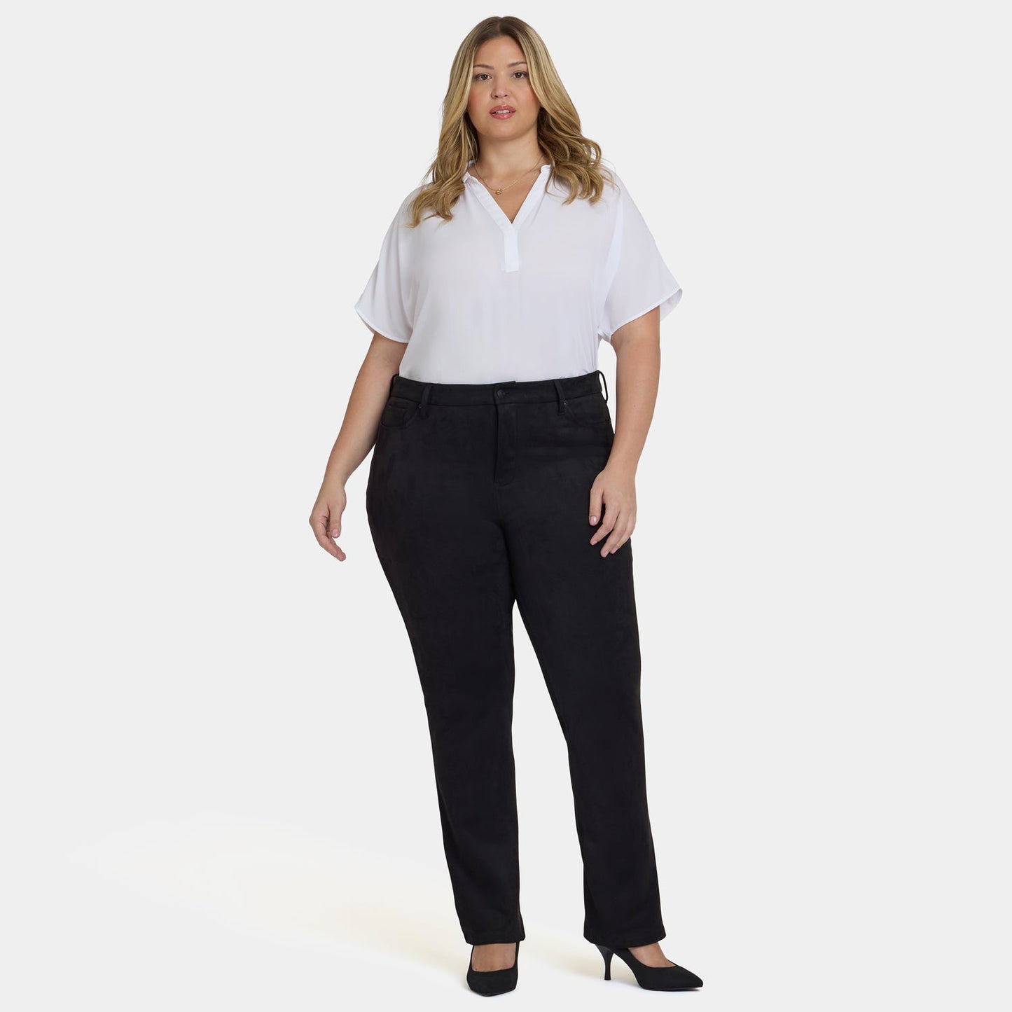 Marilyn Straight Pants In Plus Size - Black