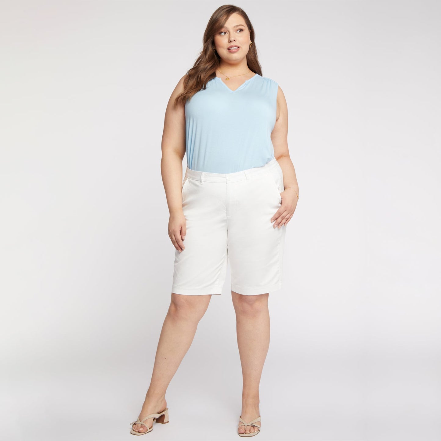 Bermuda Shorts In Plus Size - Optic White