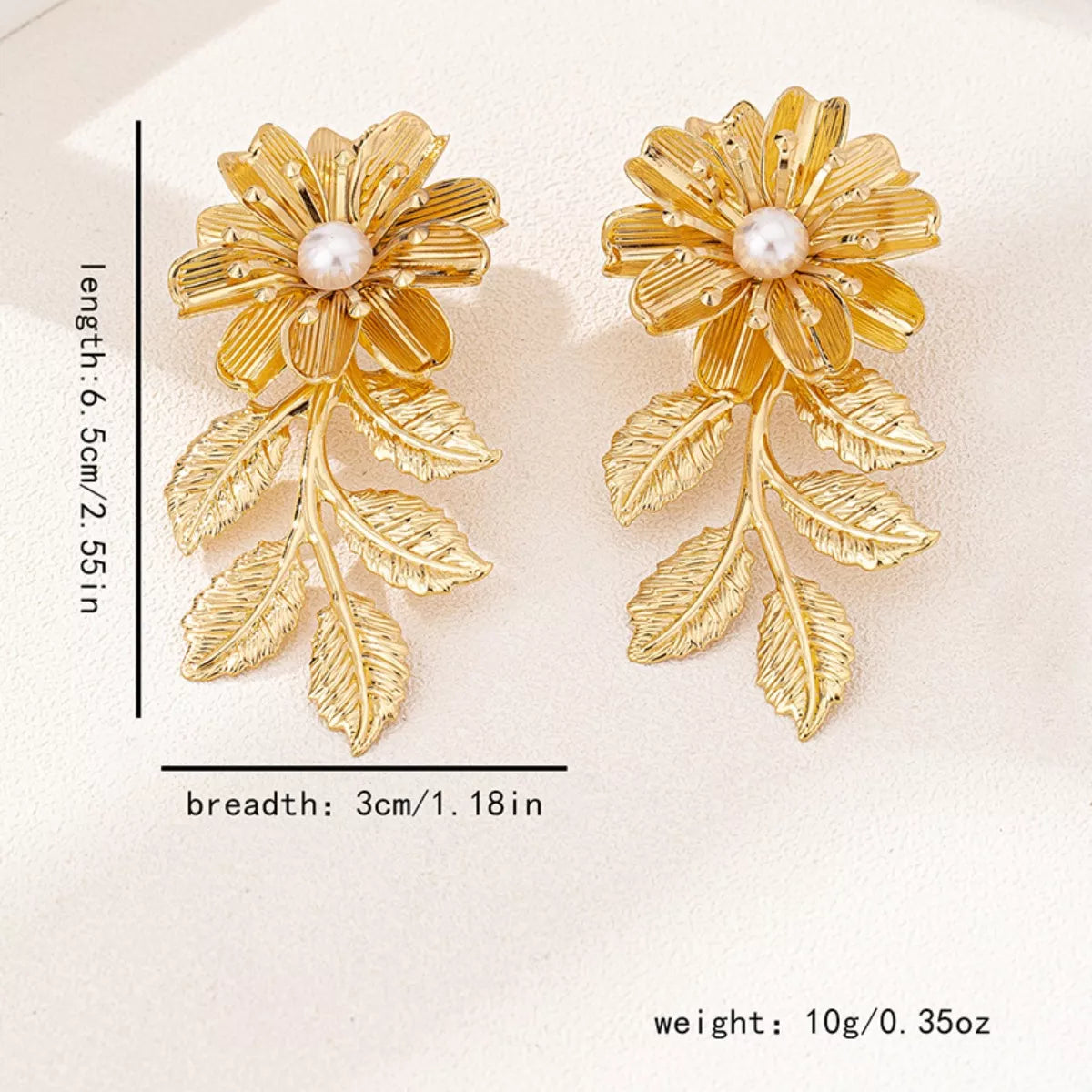 18K Gold-Plated Flower Earrings