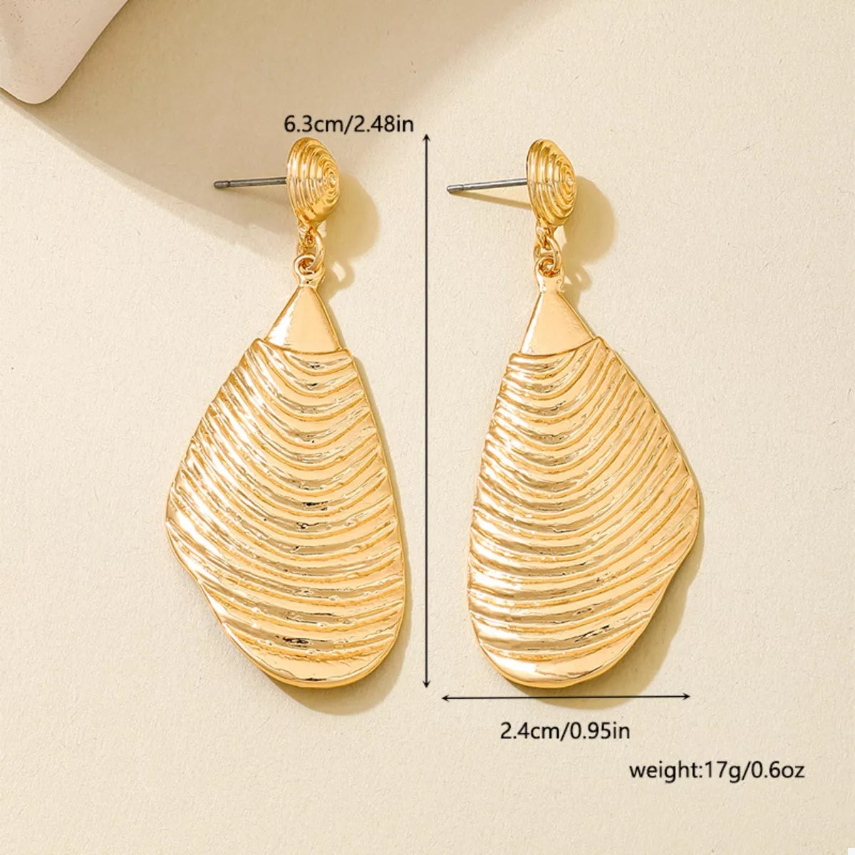 18K Gold-Plated Textured Dangle Earrings