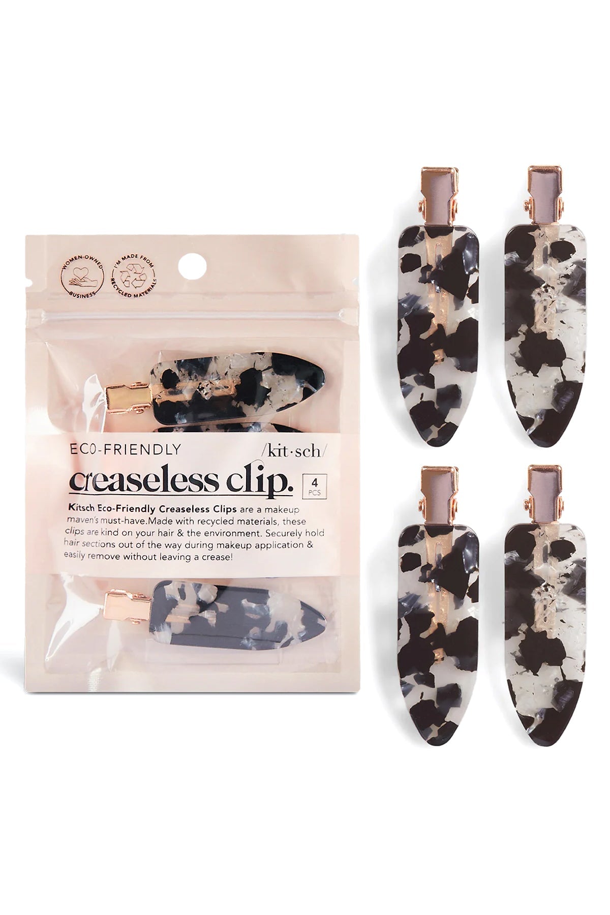 Black Terrazza Creaseless Clips 4pc Set