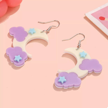 Rainbow Cloud Dangle Earrings