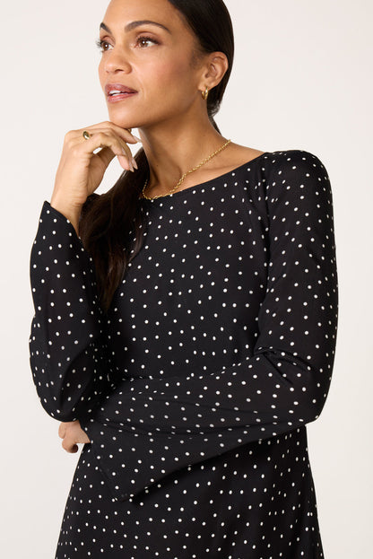 Campbell Dot Crepe Mini Dress