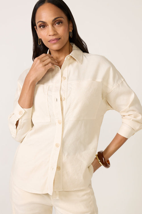 Frankie Stretch Linen Long Shacket