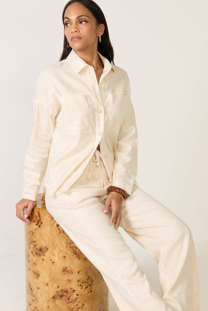 Frankie Stretch Linen Long Shacket