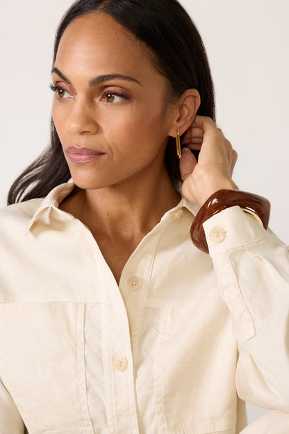Frankie Stretch Linen Long Shacket