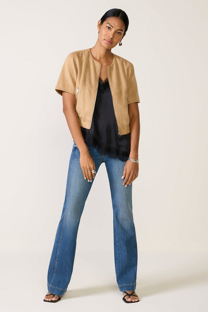 Billie Faux Suede Bomber
