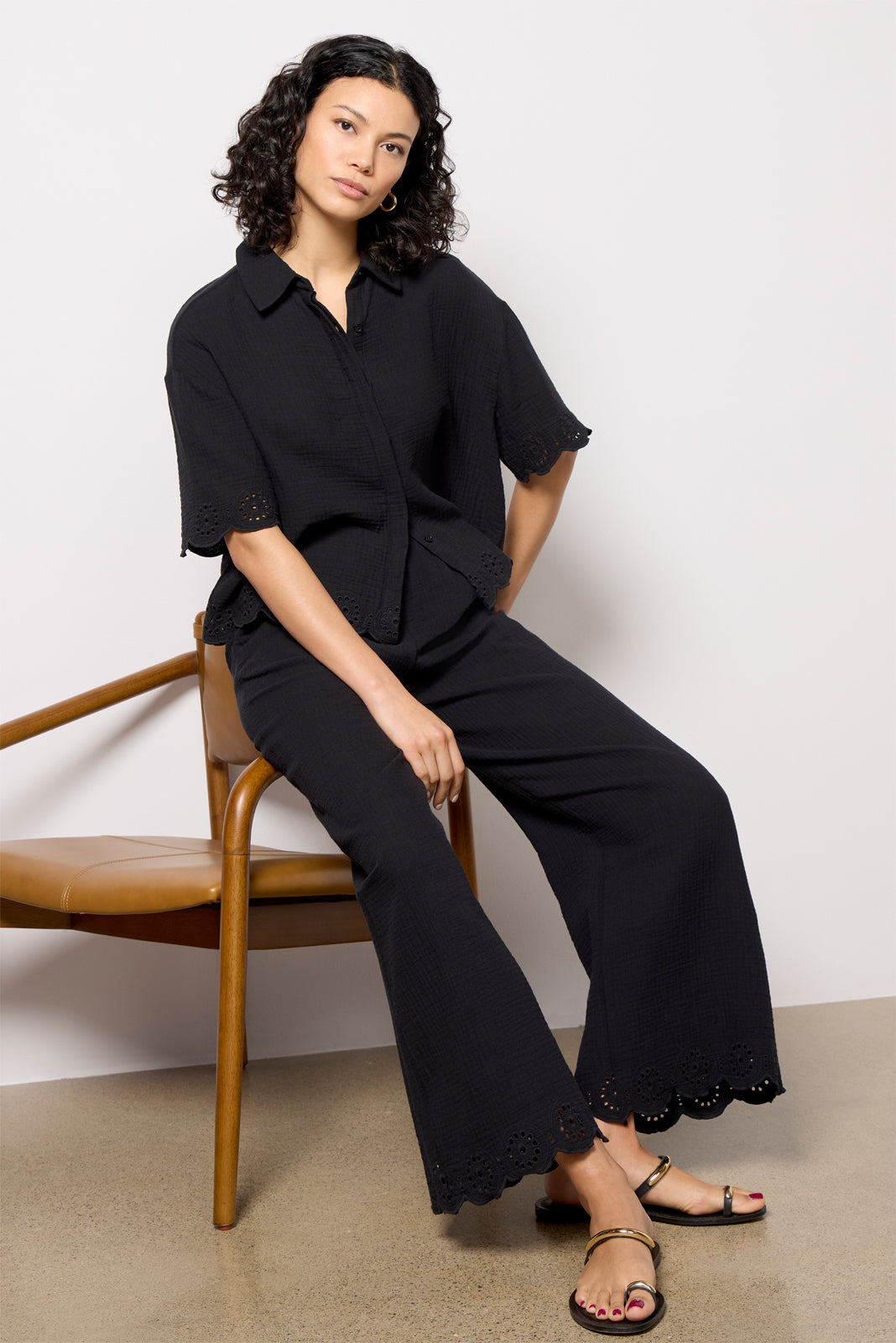 Eden Gauze Eyelet Top