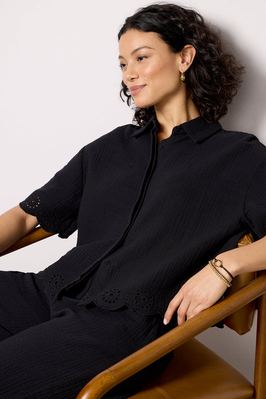 Eden Gauze Eyelet Top