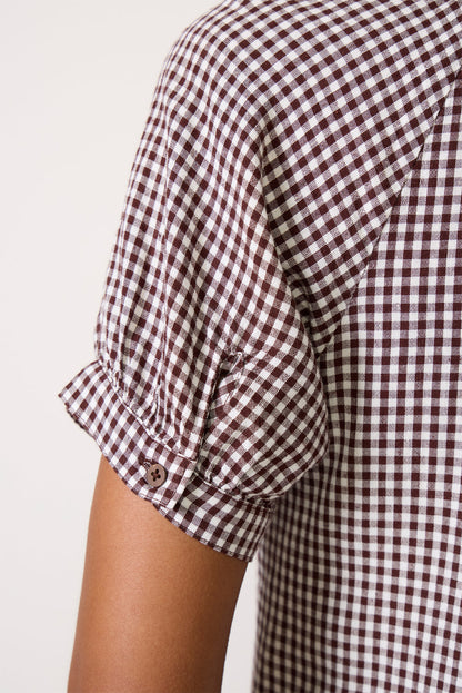 Gingham Raglan Blouse