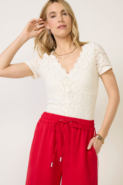 Audrey Short Sleeve Lace Top