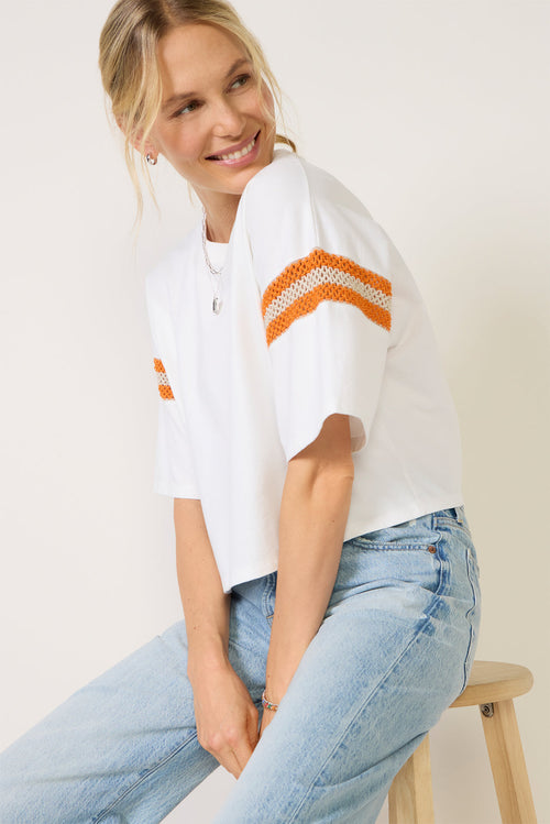 Bridget Crochet Varsity Tee