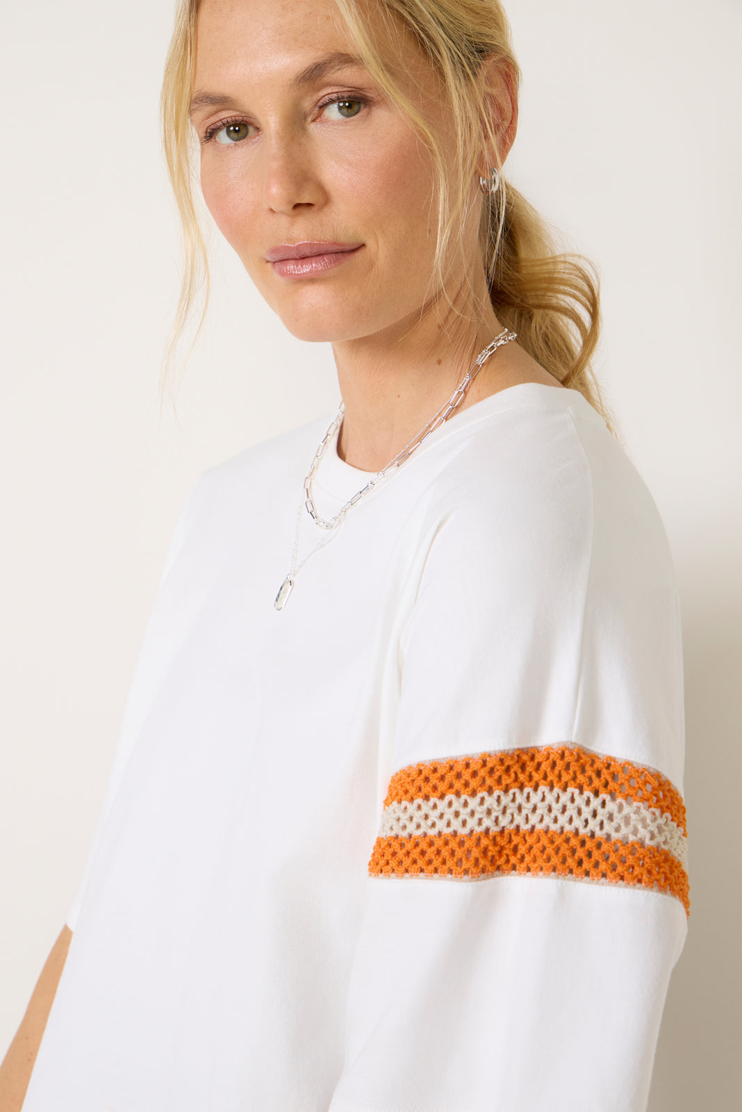Bridget Crochet Varsity Tee