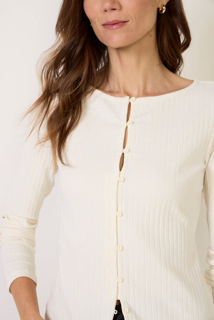 Button Front Rib Top