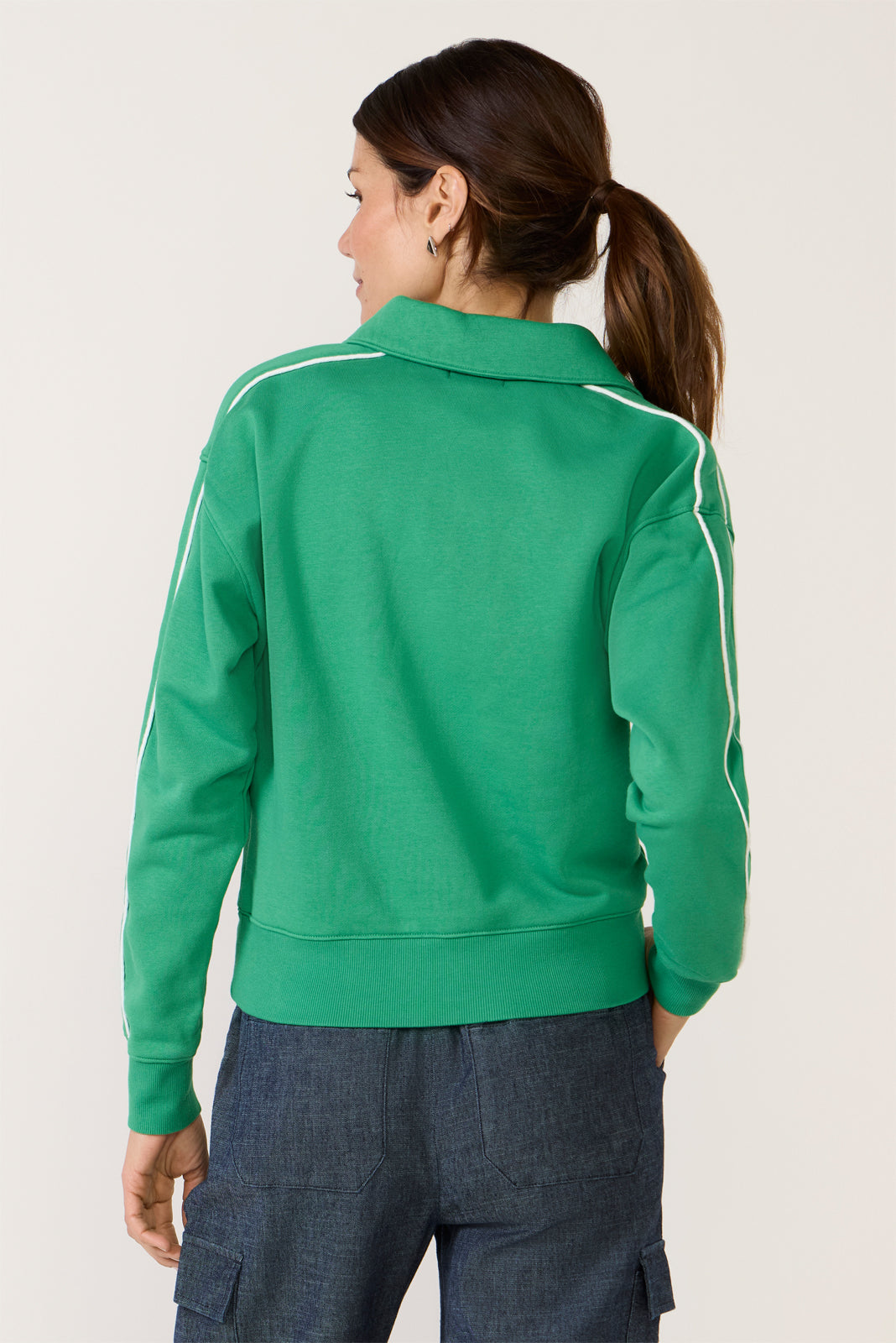 Elsie Piped Polo Sweatshirt