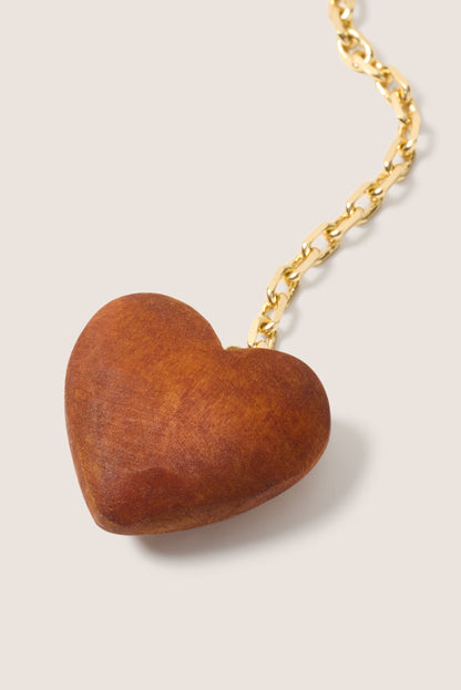 Carina Wood Heart Necklace