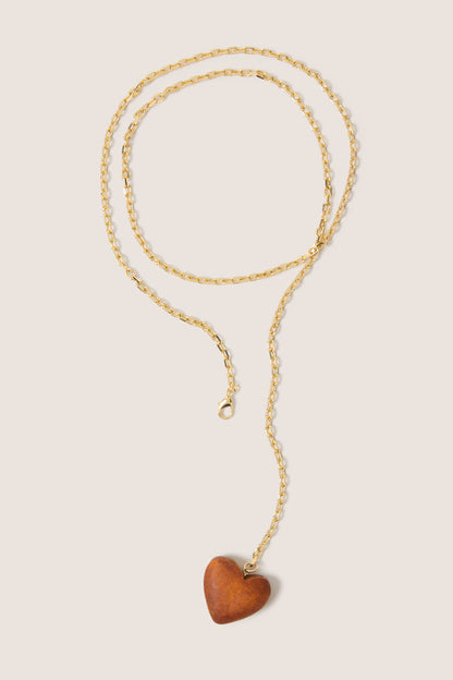 Carina Wood Heart Necklace