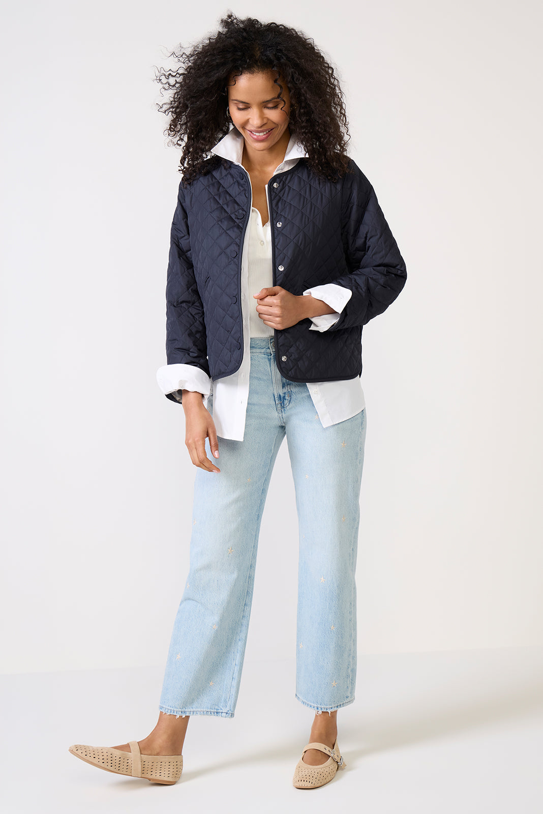 Cashel Collarless Quilted Jacket