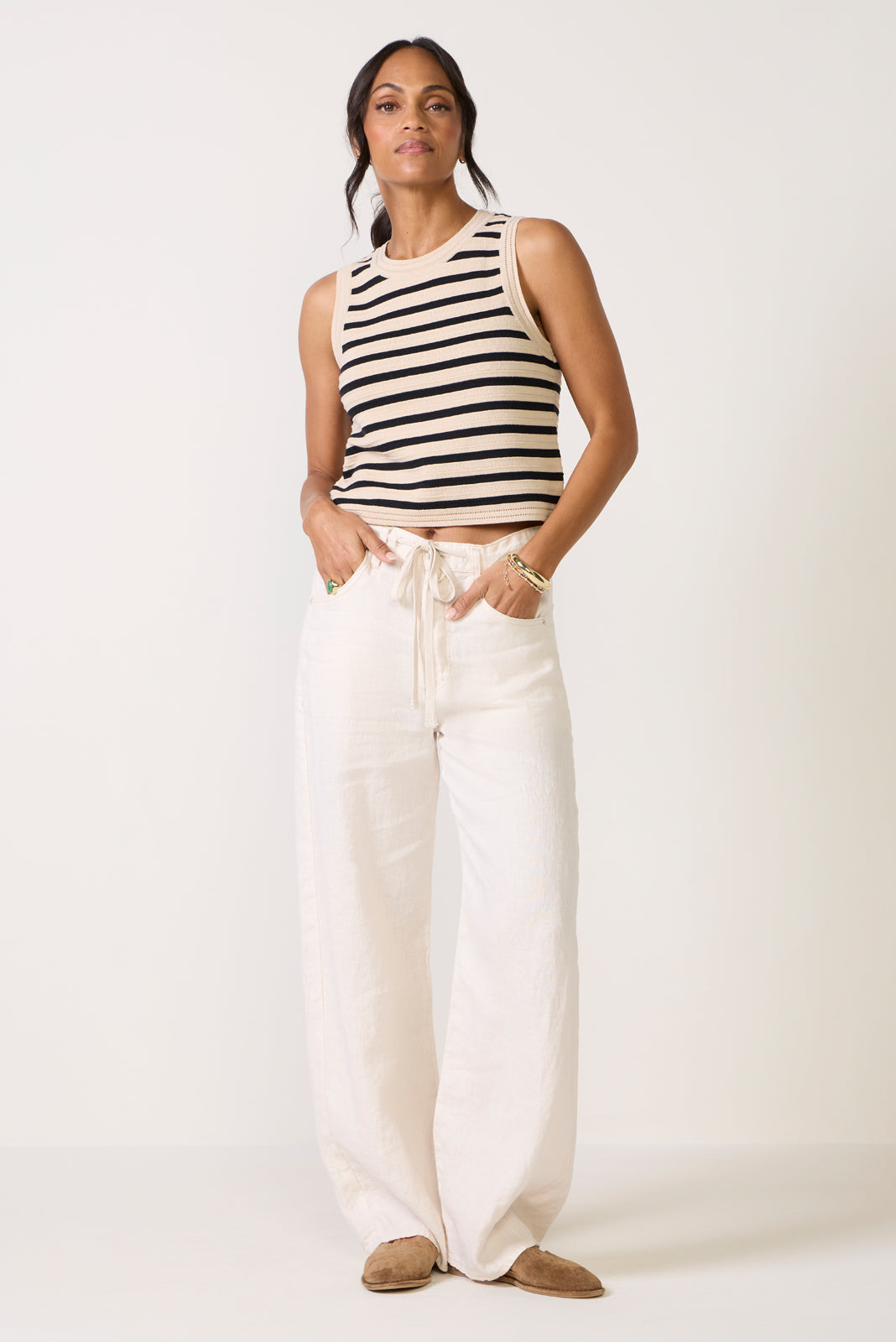 Brynn Drawstring Linen Pant