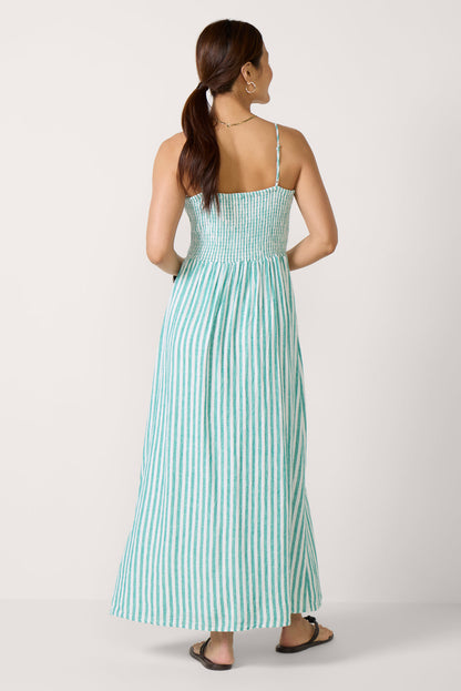Bayside Striped Linen Dress
