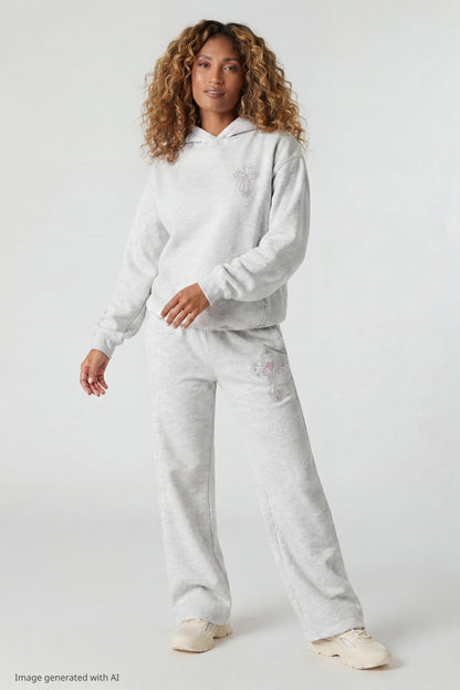 Fleece Rhinestone Hoodie