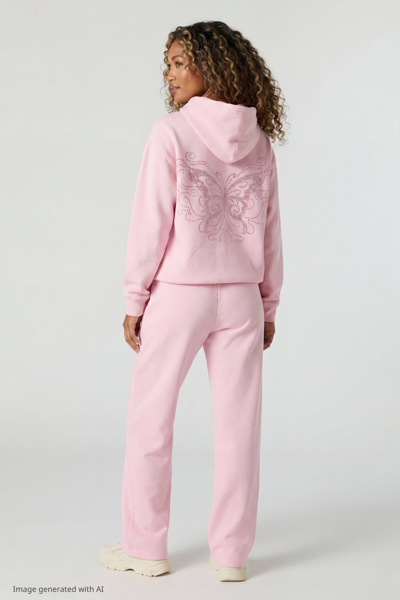 Fleece Rhinestone Hoodie