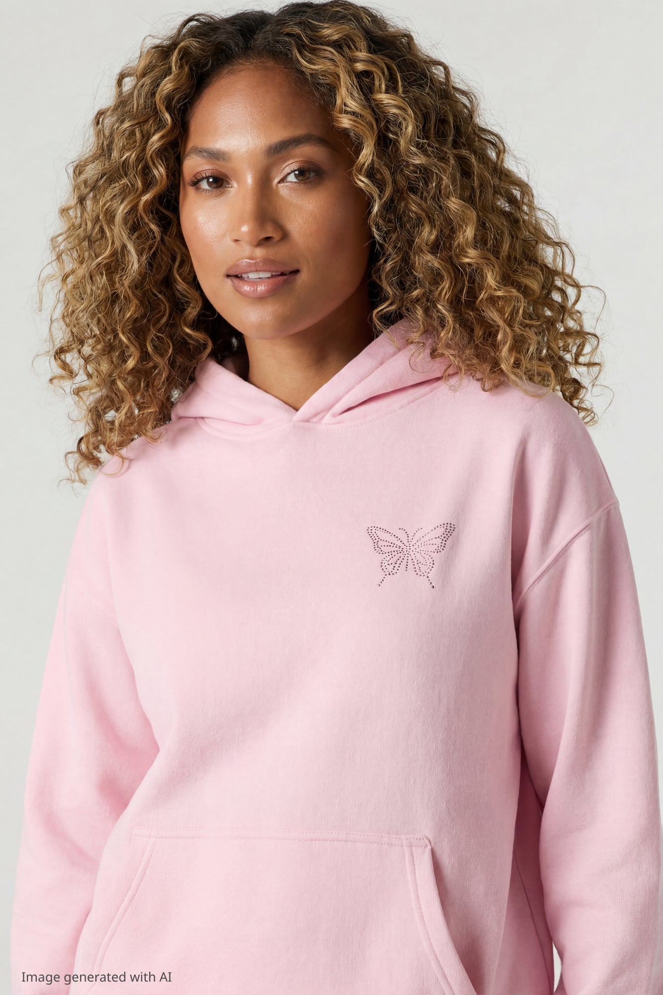 Fleece Rhinestone Hoodie