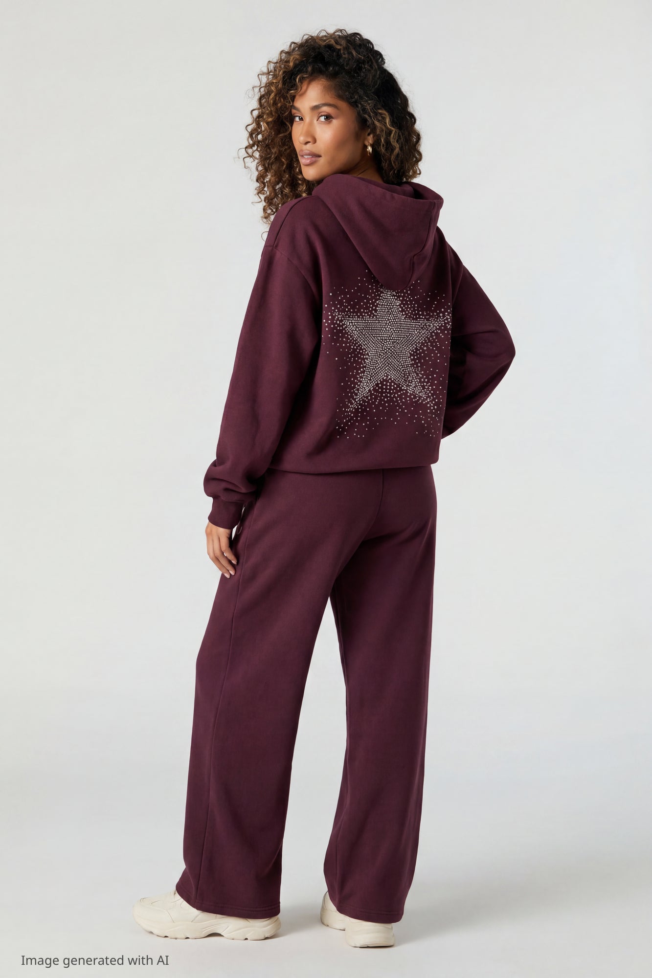 Fleece Rhinestone Hoodie