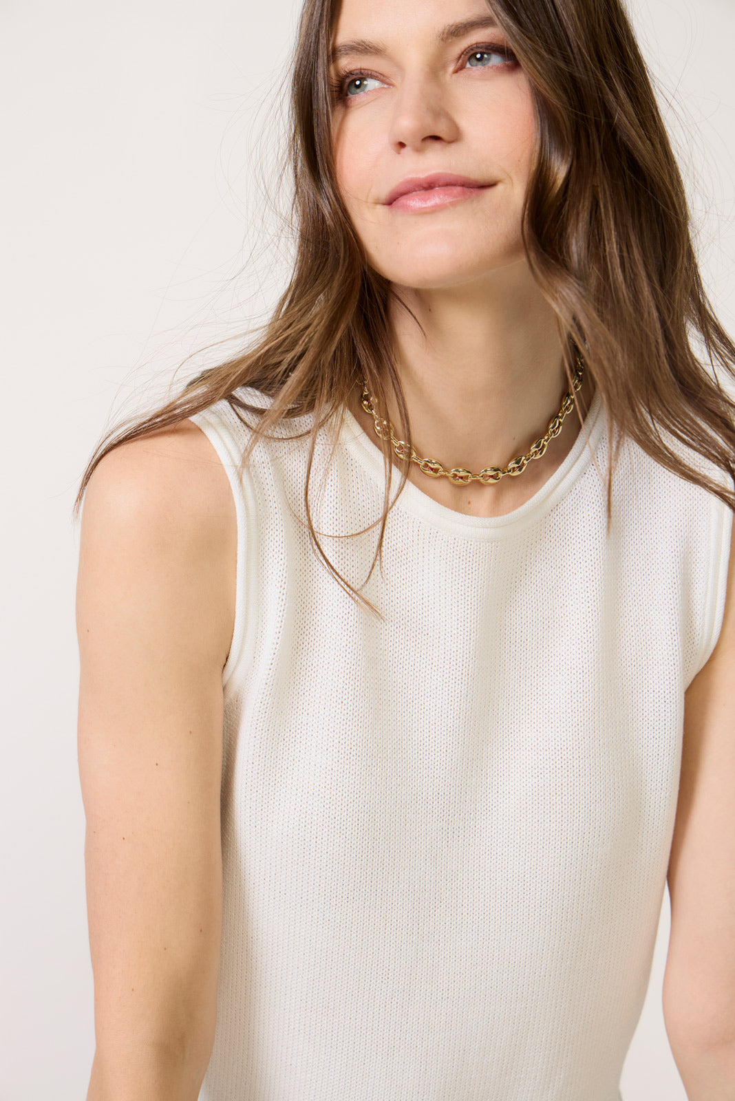 Demi Sleeveless Asymmetrical Sweater