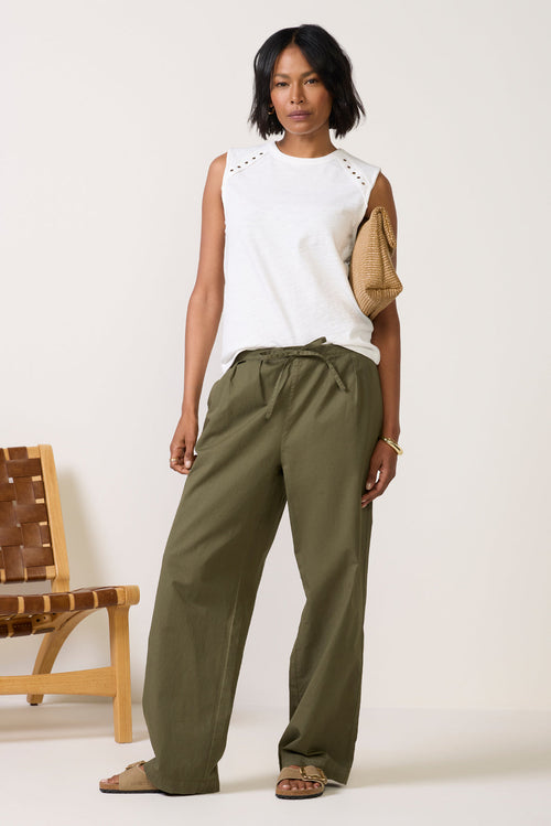 Anna Summer Twill Wide Leg Pant