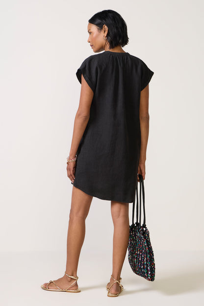 Cap Sleeve Henley Dress