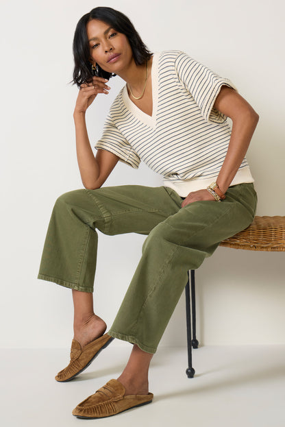 Briggs Stripe V Neck Sweatshirt