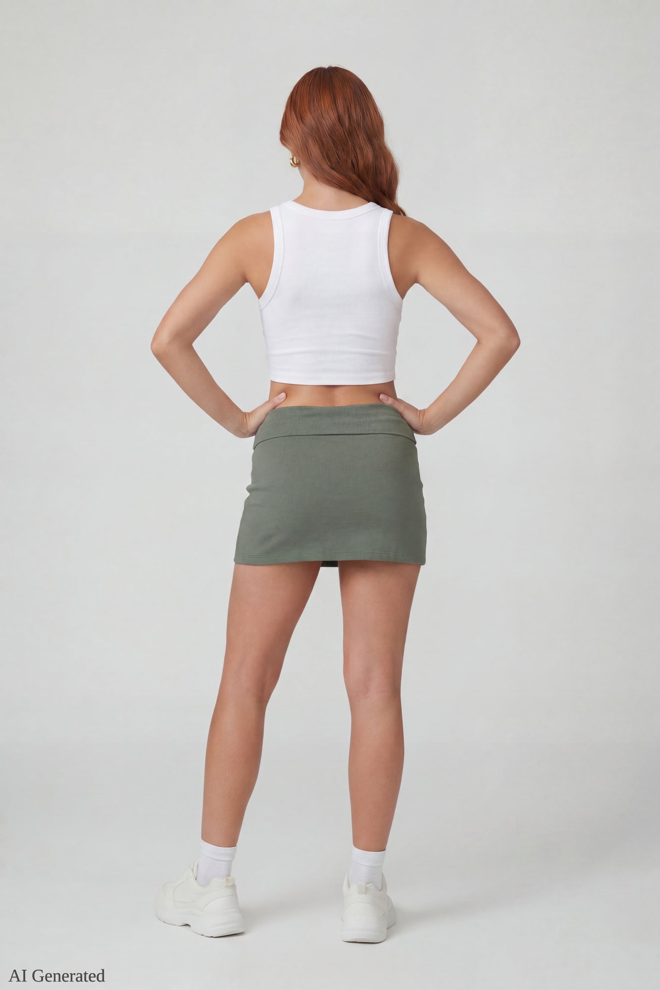 Drawstring Waist Mini Skirt