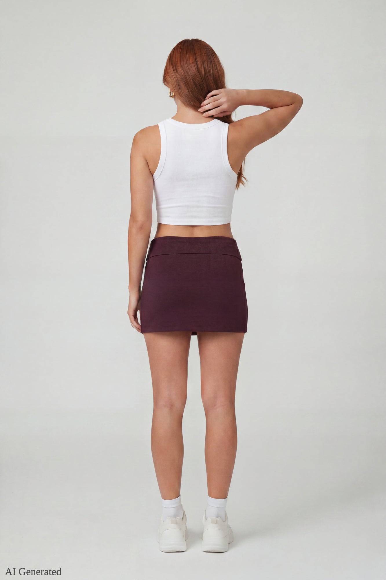 Drawstring Waist Mini Skirt