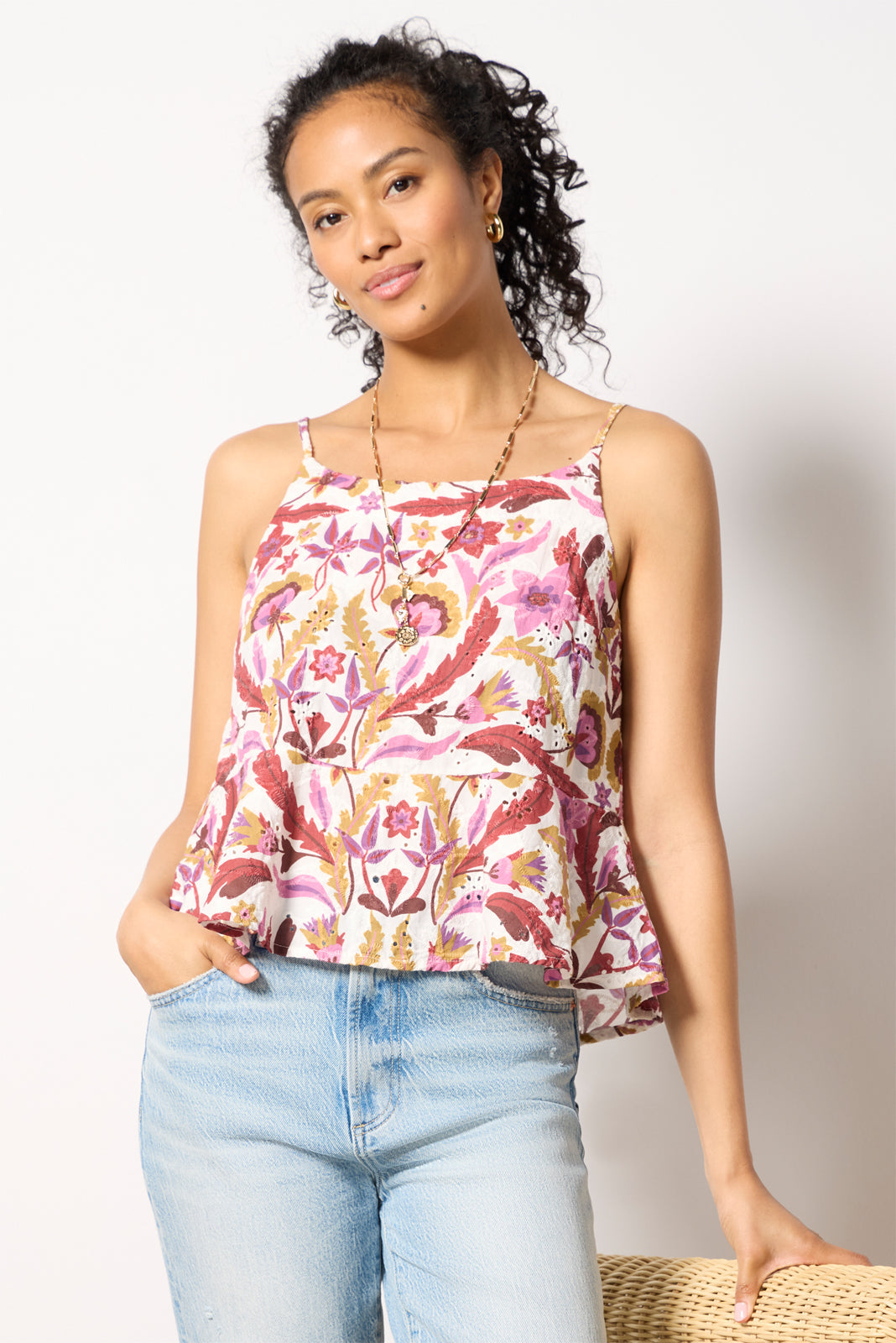 Eyelet Button Back Cami