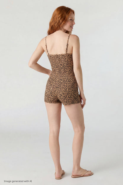 Soft Ribbed Lace Trim Romper