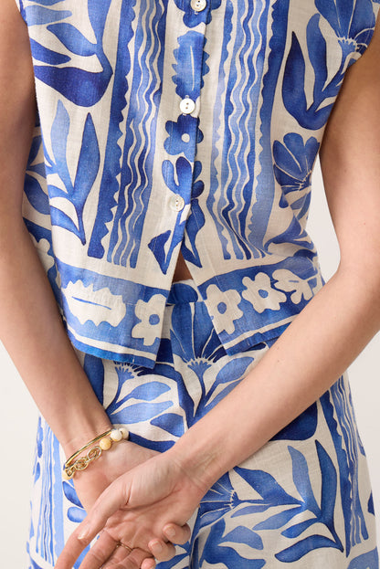 Boxy Button Back Top