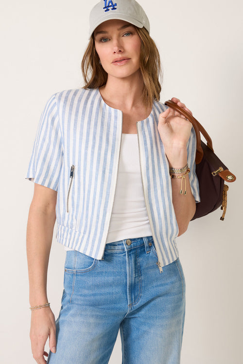 Billie Stripe Bomber
