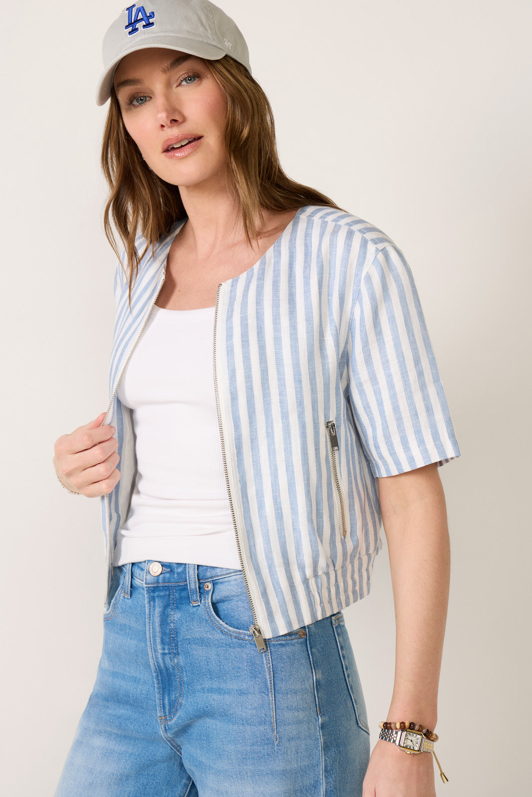 Billie Stripe Bomber
