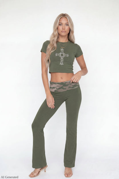 Graphic Baby Tee & Flare Legging Set
